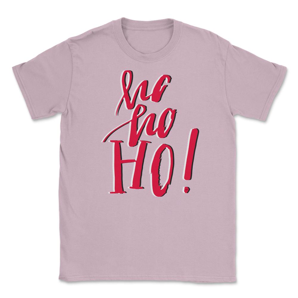 HO HO HO Design Christmas T-Shirt Tee Gift Unisex T-Shirt - Light Pink