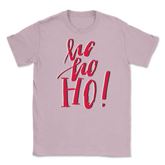 HO HO HO Design Christmas T-Shirt Tee Gift Unisex T-Shirt - Light Pink