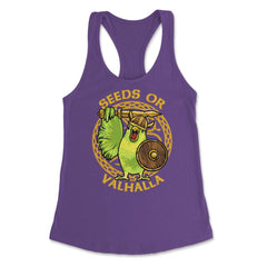 Seeds or Valhalla Viking Budgie Bird Meme Hilarious design Women's - Purple