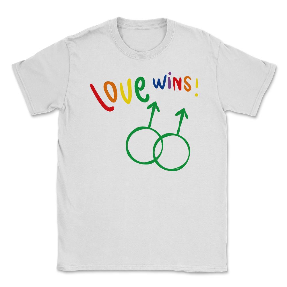Love wins! Men t-shirt Gay Pride Month Shirt Tee Gift Unisex T-Shirt - White