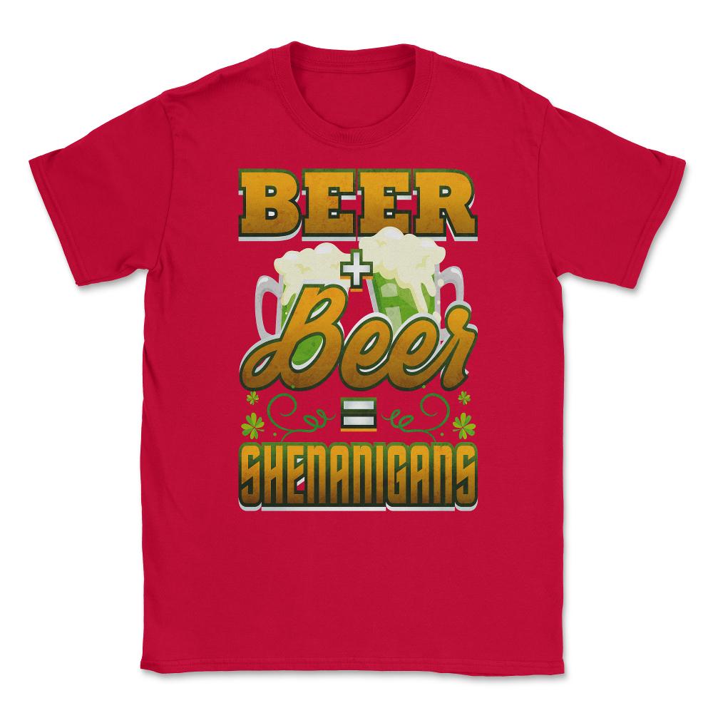 Beer Shenanigans Patricks Day Celebration Unisex T-Shirt - Red