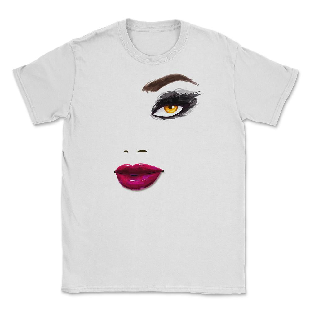 Eyelashes Makeup in Vogue Unisex T-Shirt - White