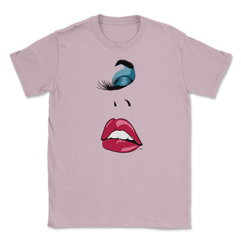 Eyelashes Sexy In Vogue Lips Print Shirt Unisex T-Shirt - Light Pink