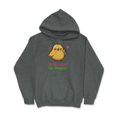I Am Not A Nugget Go Vegan! Hilarious Chicken graphic Hoodie - Dark Grey Heather