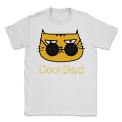 Cool Dad Hipster Cat Humor T-Shirt Tee Gift Unisex T-Shirt - White