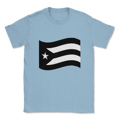 Puerto Rico Black Flag Resiste Boricua by ASJ print Unisex T-Shirt - Light Blue