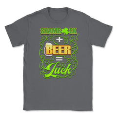 Shamrock Beer Patricks Day Celebration Unisex T-Shirt - Smoke Grey