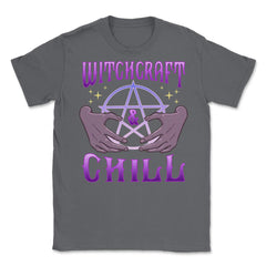 Witchcraft and Chill Occult Pentagram Halloween Unisex T-Shirt - Smoke Grey