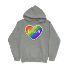 Lesbow Rainbow Heart Gay Pride product design Tee Gift Hoodie - Grey Heather