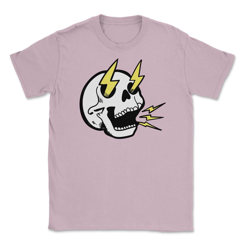 Electrifying Skull Halloween T Shirts & Gifts Unisex T-Shirt - Light Pink