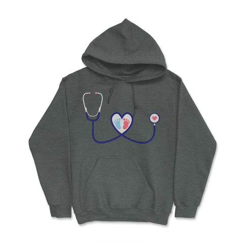Funny Stethoscope NICU Nurse Labor And Delivery Nurse RN print Hoodie - Dark Grey Heather