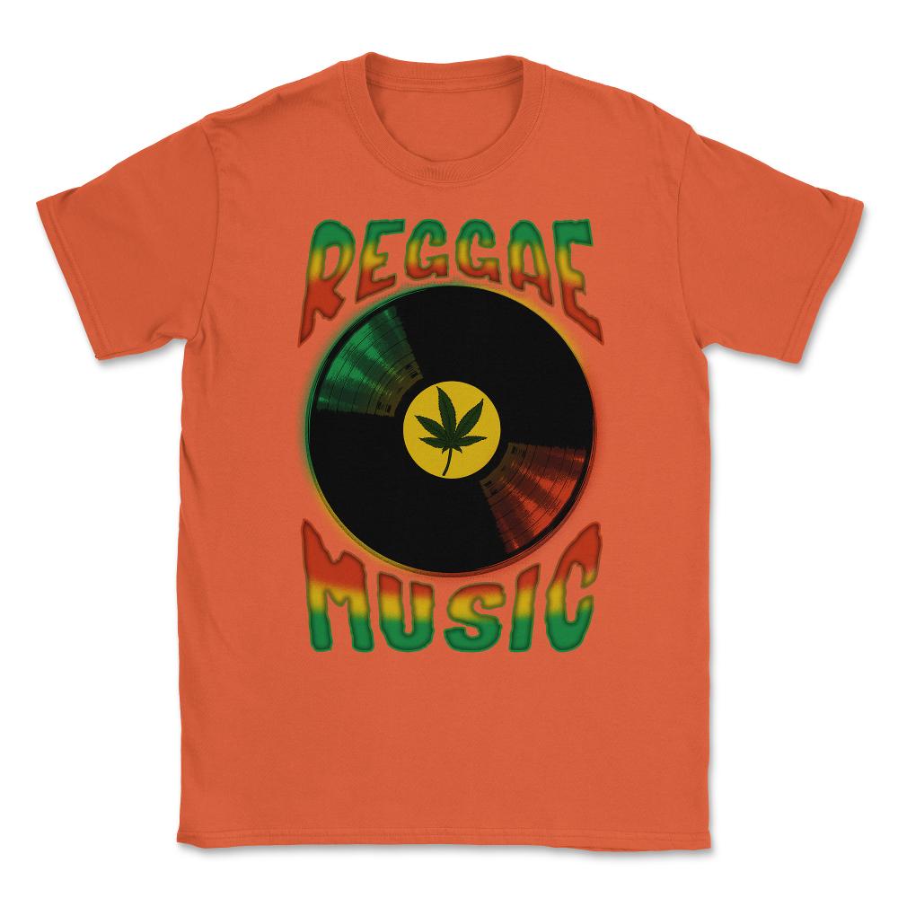 Reggae Music Vinyl Record Design Gift print Unisex T-Shirt - Orange