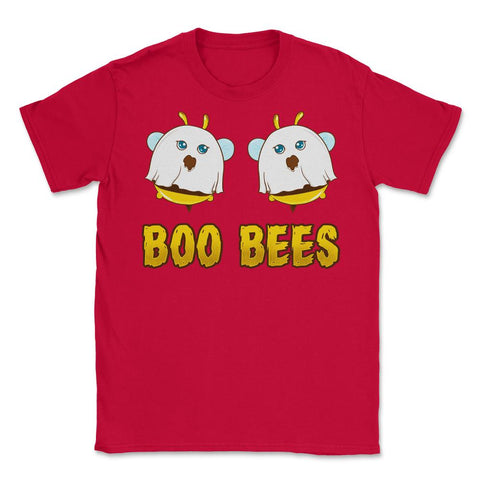 Boo Bees Halloween Ghost Bees Characters Funny Unisex T-Shirt - Red
