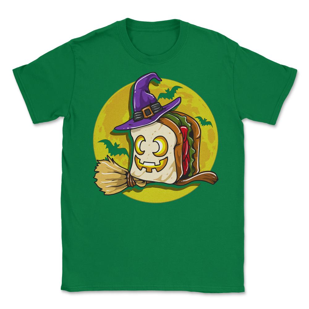 Sand-Witch Funny Halloween Witch Sandwich Humor Unisex T-Shirt - Green