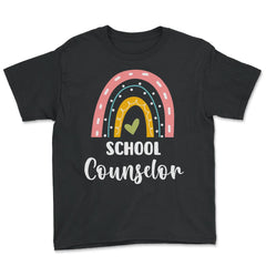School Counselor Cute Rainbow Colorful Career Profession product - Youth Tee - Black