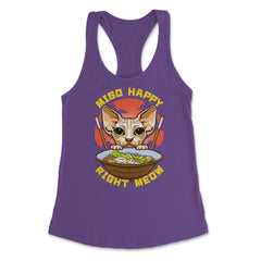 Miso Happy Right Meow Japanese Aesthetic Sphynx Cat Pun product - Purple
