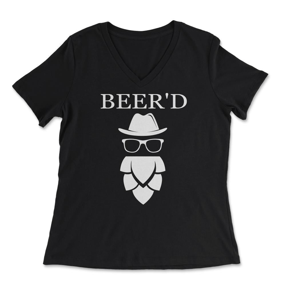 Beer'd Beard and Beer Funny Gift design - Women's V-Neck Tee - Black