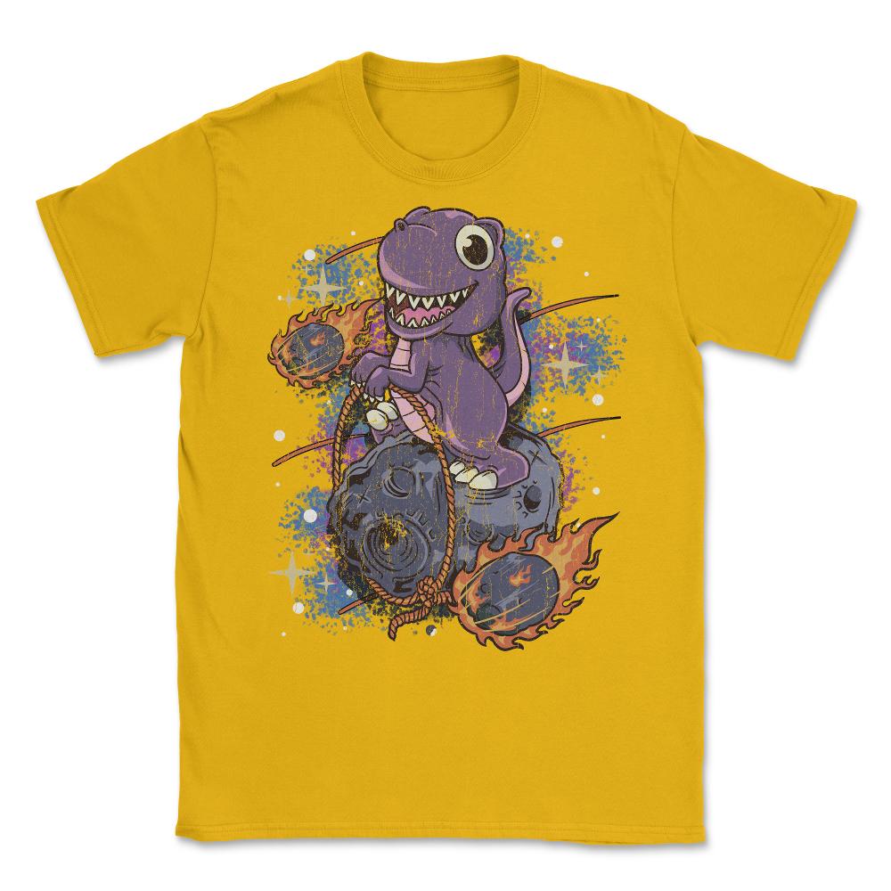 Asteroid Day Dinosaur Hilarious Character Space Meme design Unisex - Gold