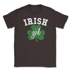 Irish Girl Saint Patricks Day Celebration Unisex T-Shirt - Brown