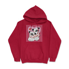 Happy Valentine Pugs in Love with Hearts T-Shirt  Hoodie - Red