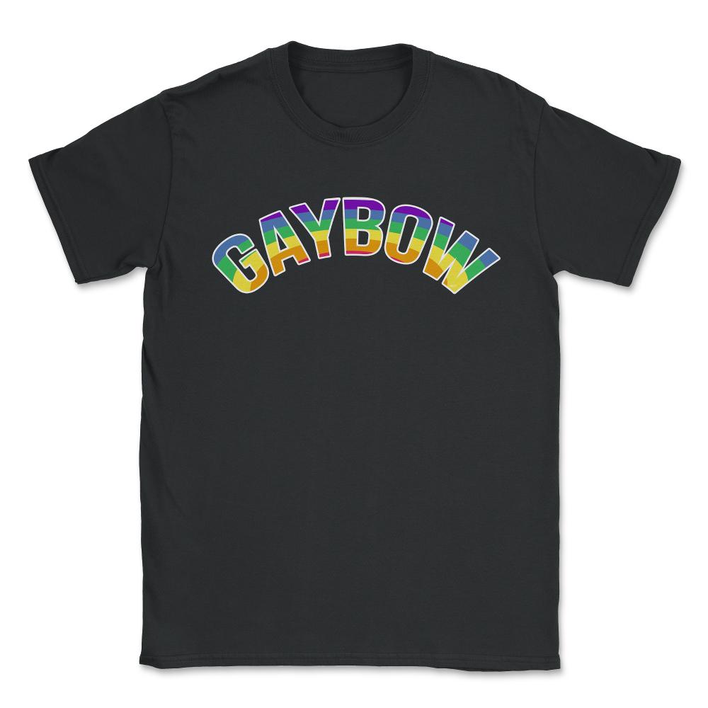Gaybow Rainbow Word Art Gay Pride t-shirt Shirt Tee Gift Unisex - Black
