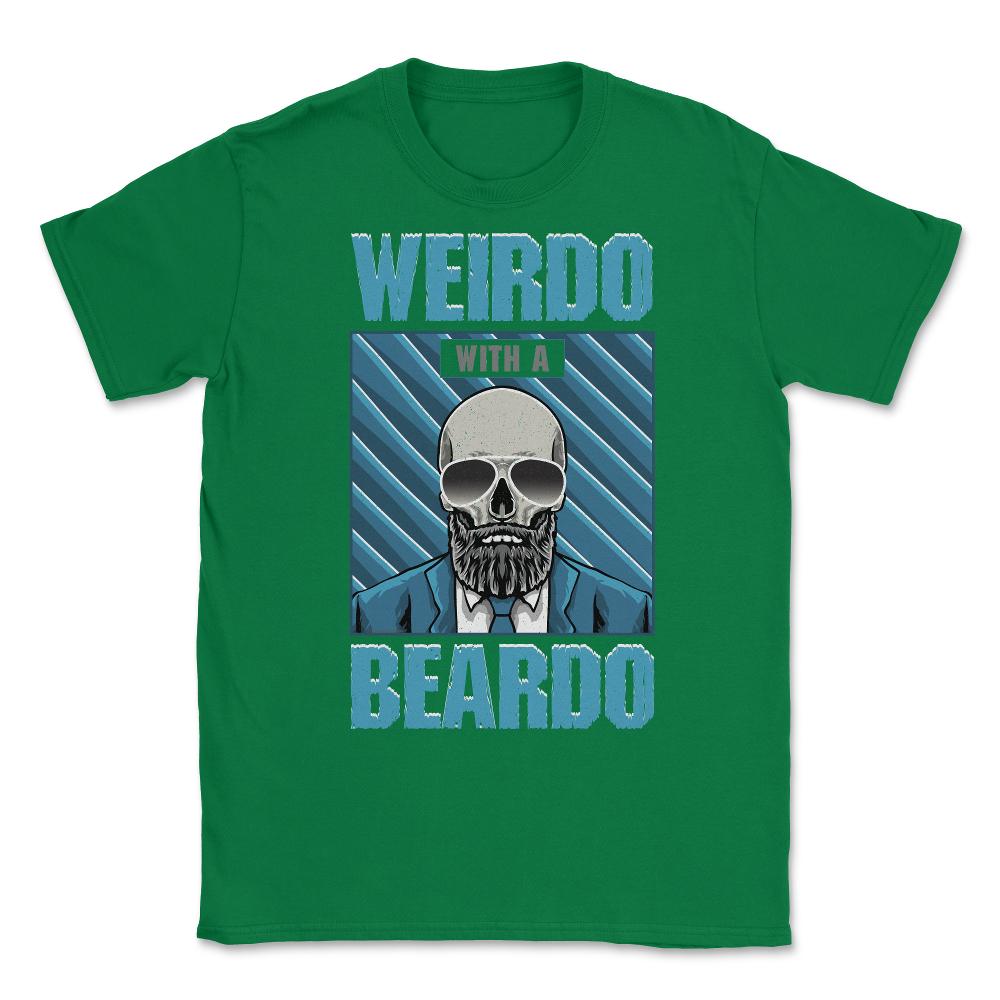 Weirdo with a Beardo Funny Bearded Skeleton with Glasses product - Green