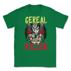 Cereal Killer Criminal with bloody knives Hallowee Unisex T-Shirt - Green