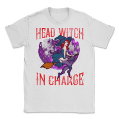 Head Witch in Charge Halloween Cute Funny Unisex T-Shirt - White