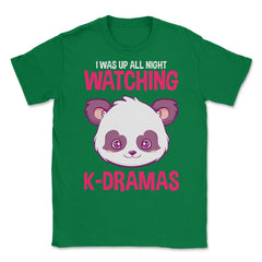 Cute Panda K-Drama Funny Korean graphic Unisex T-Shirt - Green