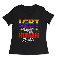 LGBT Rights Are Human Rights Gay Pride LGBT Rights product - Women's V-Neck Tee - Black