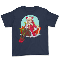 Christmas Anime Girl Youth Tee - Navy