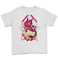 Hatched Baby Dragon Mythical Creature For Fantasy Fans print Youth Tee - White