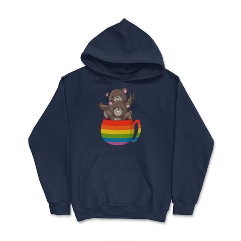 Bear Rainbow Flag Bears Cup Gay Pride graphic Hoodie - Navy