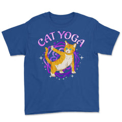 Cat Yoga Funny Kitten in Yoga Pose Design for Kitty Lovers product - Royal Blue