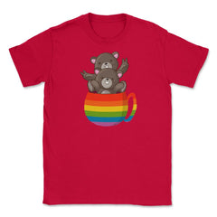 Bear Rainbow Flag Bears Cup Gay Pride graphic Unisex T-Shirt - Red