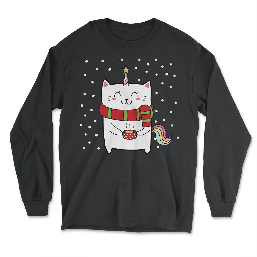 Christmas Caticorn design Novelty Gift products Tee - Long Sleeve T-Shirt - Black