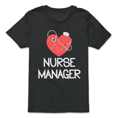 Nurse Manager Appreciation Stethoscope Heart Heartbeat RN design - Premium Youth Tee - Black