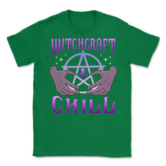 Witchcraft and Chill Occult Pentagram Halloween Unisex T-Shirt - Green