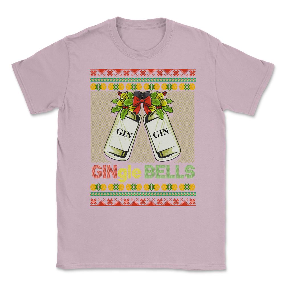 Gin-gle Bells Ugly Christmas Sweater Style Funny Jingle Bells Humor - Light Pink