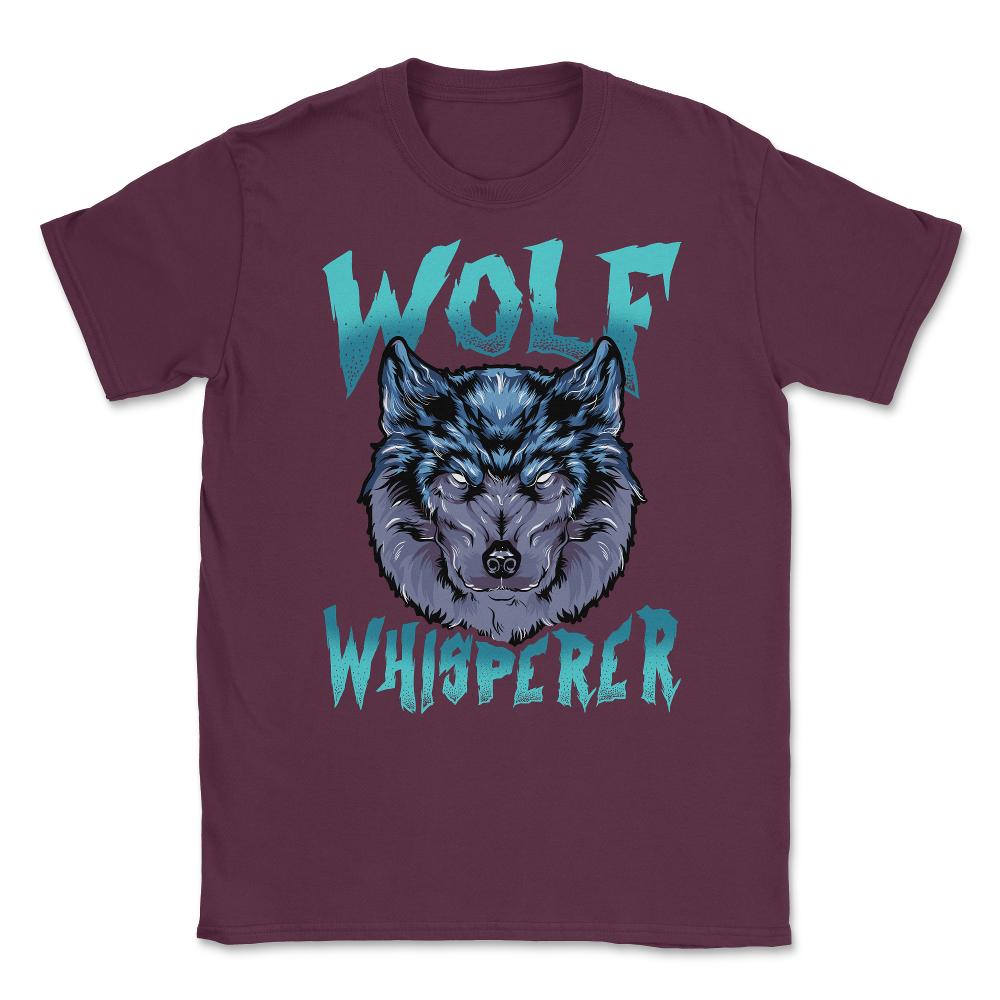 Wolf Whisperer Grunge Halloween Unisex T-Shirt - Maroon
