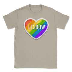 Lesbow Rainbow Heart Gay Pride product design Tee Gift Unisex T-Shirt - Cream