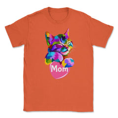 Cat Mom Heart Unisex T-Shirt - Orange