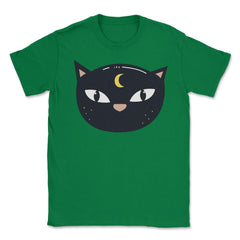 Mysterious Halloween Cat Face Costume Shirt Gifts Unisex T-Shirt - Green