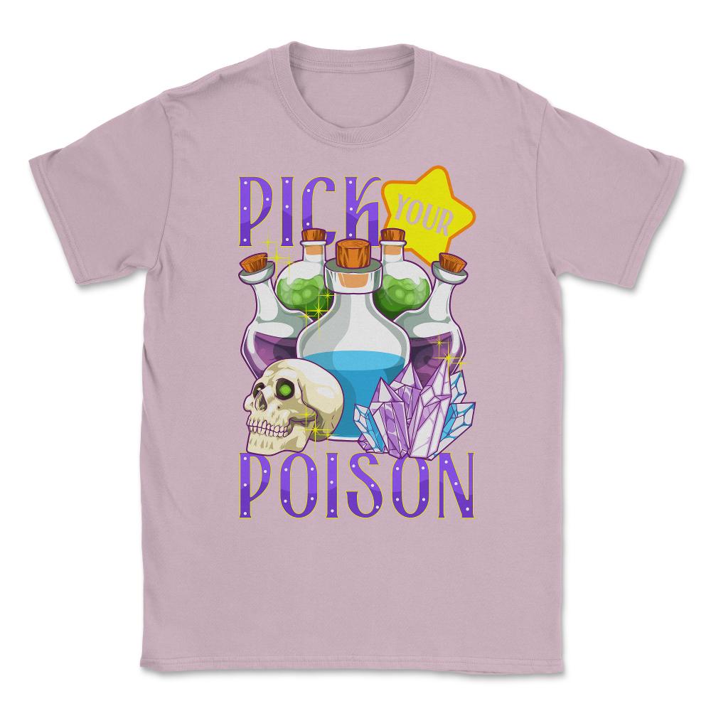 Pick Your Poison Funny Halloween Poison Bottles & Crystals graphic - Light Pink