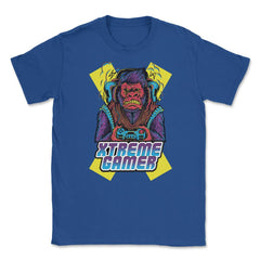 Extreme Gorilla Gamer Funny Humor T-Shirt Tee Shirt Gift Unisex - Royal Blue