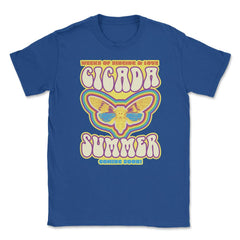 Cicada Summer Retro Vintage Art Meme design Unisex T-Shirt - Royal Blue