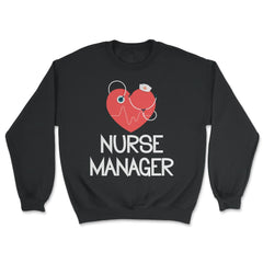 Nurse Manager Appreciation Stethoscope Heart Heartbeat RN design - Unisex Sweatshirt - Black