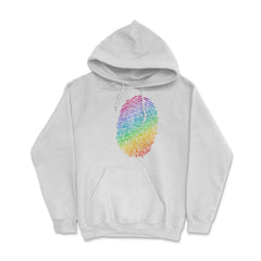 Is In My DNA Rainbow Flag Gay Pride Fingerprint Design graphic Hoodie - White