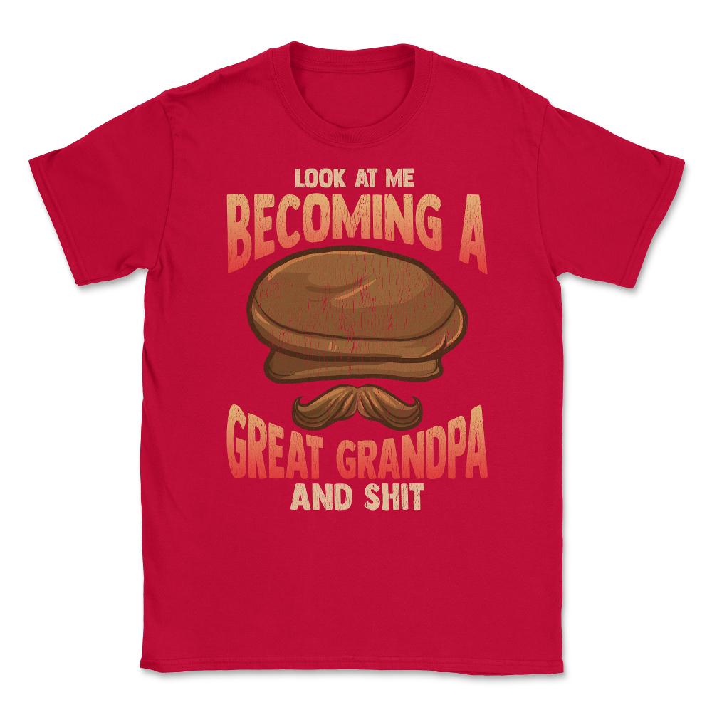 Becoming a Great Grandpa T-Shirt Funny Father’s Day Tee Shirt Gift - Red
