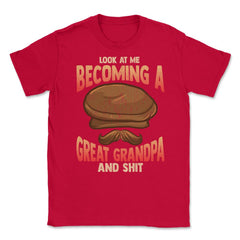 Becoming a Great Grandpa T-Shirt Funny Father’s Day Tee Shirt Gift - Red